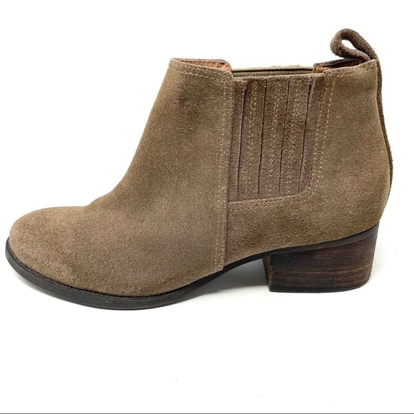 Jeffrey Campbell Tan Warr Suede Ankle Boot 7 Taupe Bootie - Picture 1 of 8